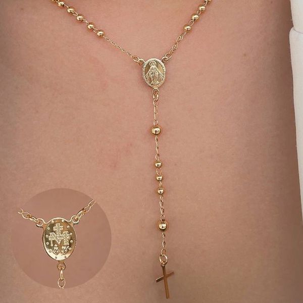 Colar terço nossa senhora com esferas 