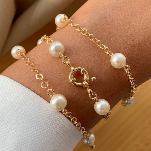Pulseira de perolas com fecho de boia (CADA)
