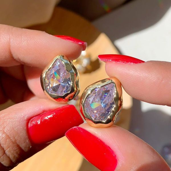 Brinco de gota em zircônia Bijuteria fina