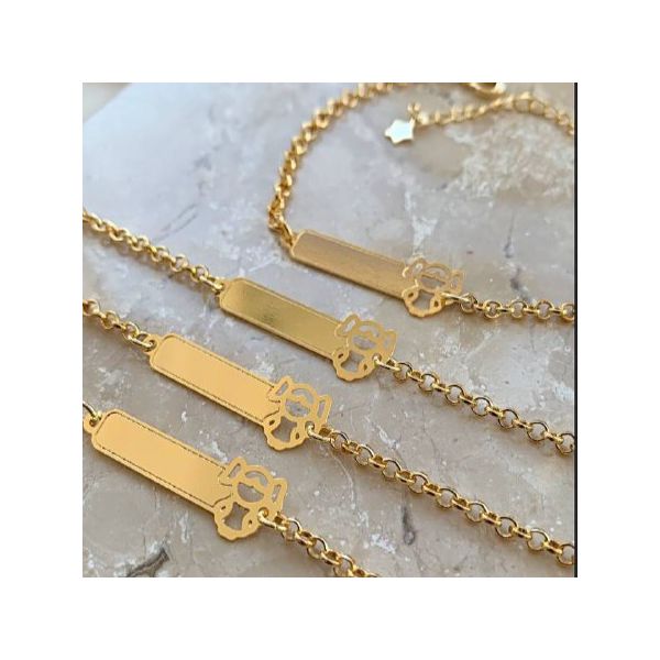 Pulseira de plaquinha infantil 