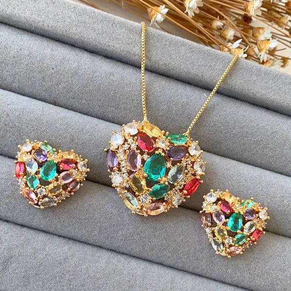 Conjunto de coração na zircônia colorida 