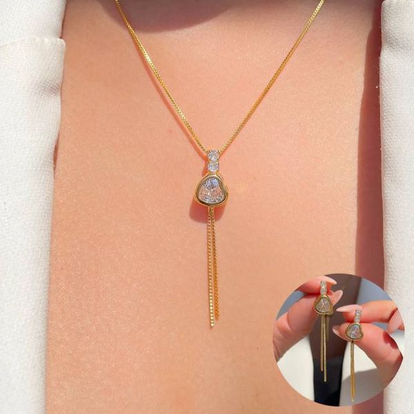Conjunto de coração na zircônia com franja 