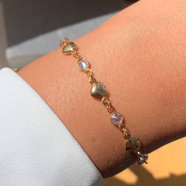 Pulseira de coração com ponto de luz 