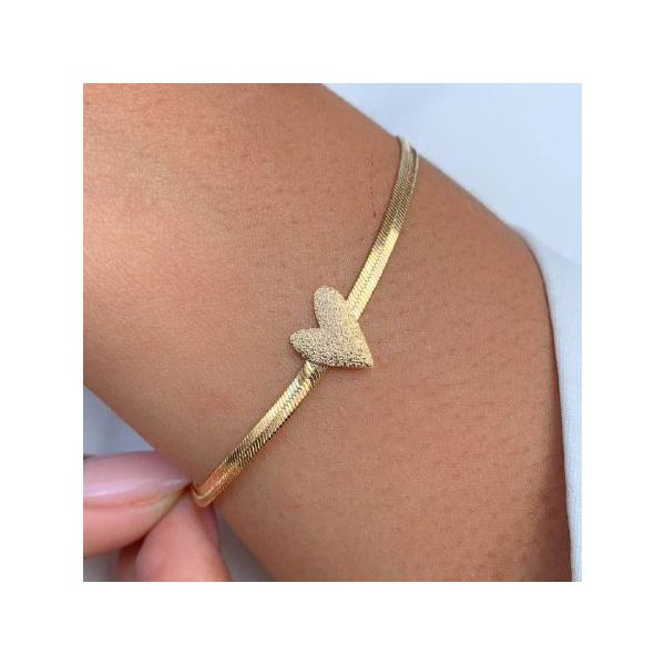Pulseira de coração fosco 