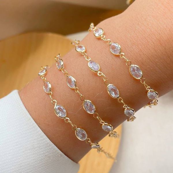 Pulseira com pedra na zircônia (cada)