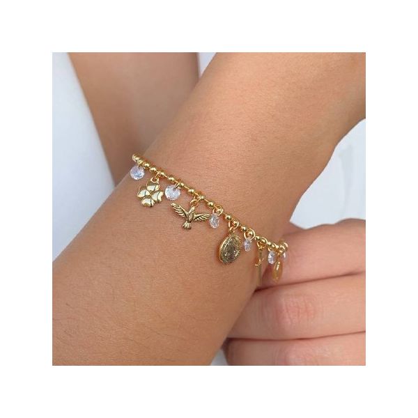 Pulseira religiosa com ponto de luz 