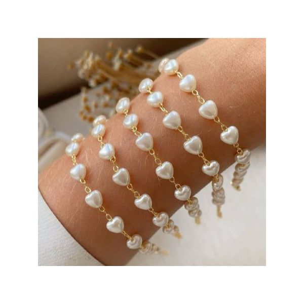 Pulseira de coração na Perola 