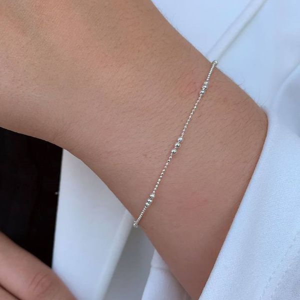 Pulseira bolinhas prata 925