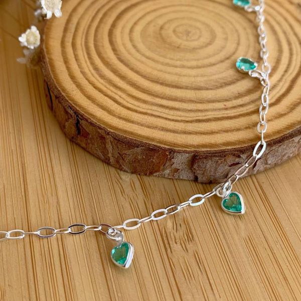 Pulseira de corações prata 925