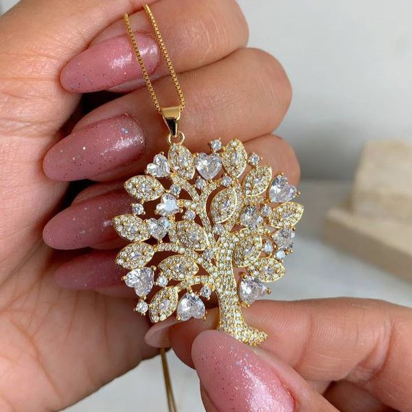 Colar Arvore Da Vida Cravejado Na Zirconia