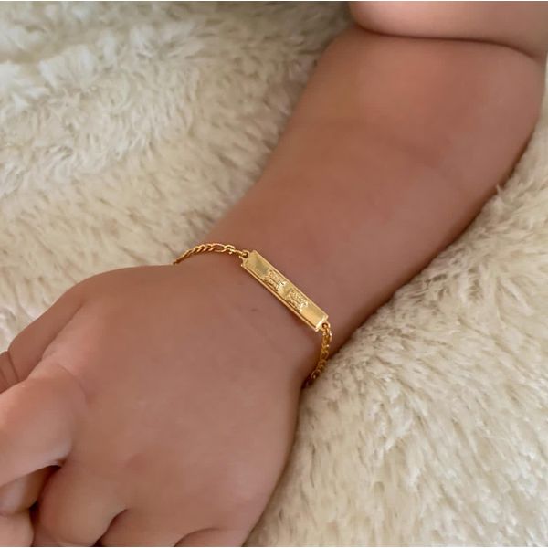 Pulseira Infantil De Chapa Com Duas Borboletas