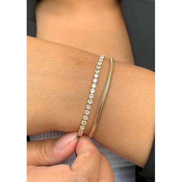 Pulseira dupla malha e riviera 