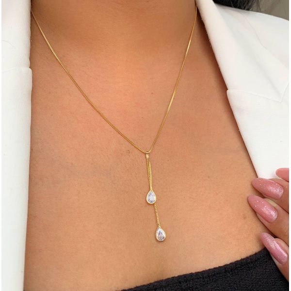 Colar Gravatinha com Gota 