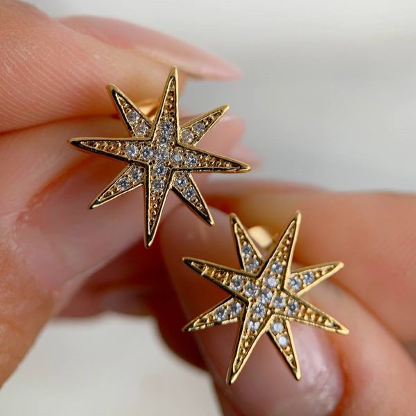 Brinco de estrela cravejado