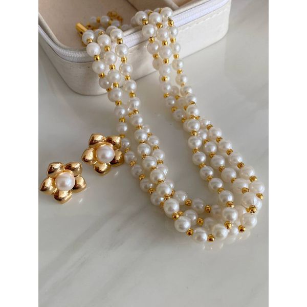 Conjunto chocker de Perolas
