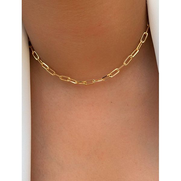 Choker de corrente detalhe pontinho de luz 