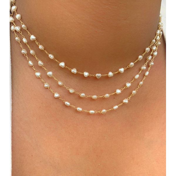 chocker coração na perola (UNITARIO)
