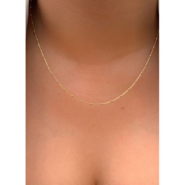 Colar alongado Com bolinhas Lisa
