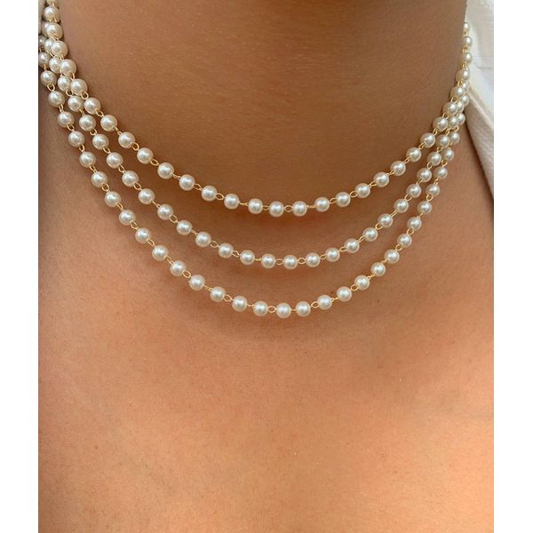 chocker de perolas delicadas (UNITARIO)