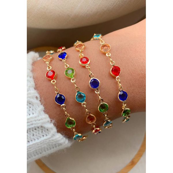 Pulseira na Zircônia Colorida 