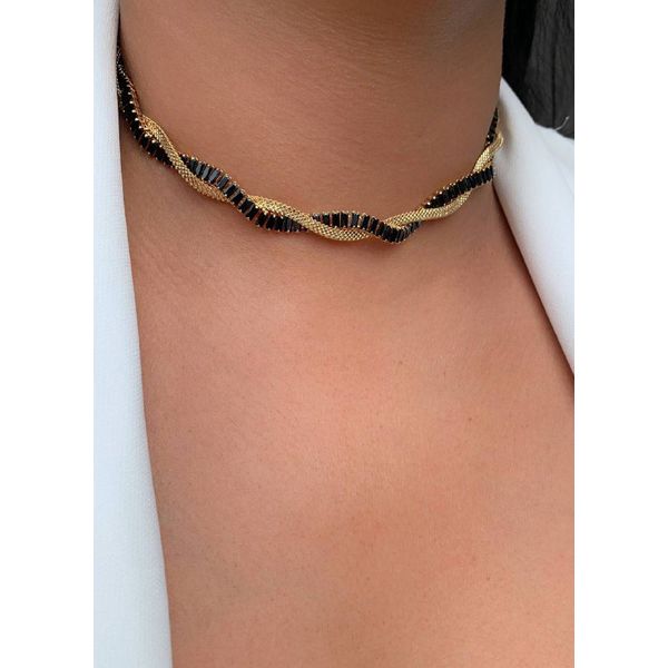 chocker traçado navetes e fita 