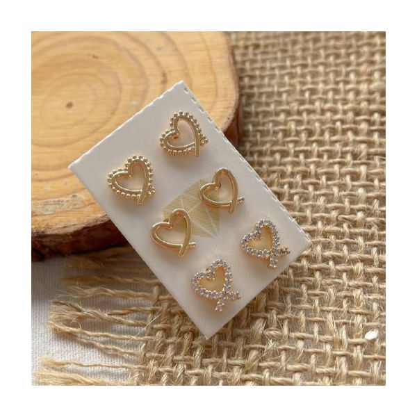 Trio de corações trabalhado antialérgico 