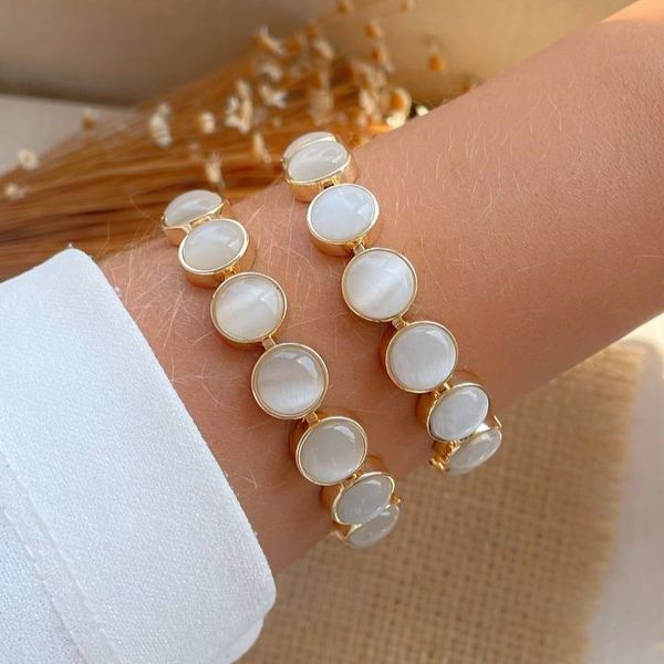 Pulseira na pedra olho de gato linha Premium (cada)