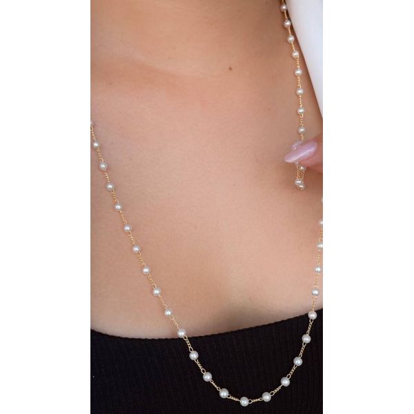 Colar alongado com perolas 70 cm 
