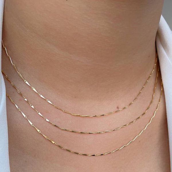 Colar Golden Lines triplo