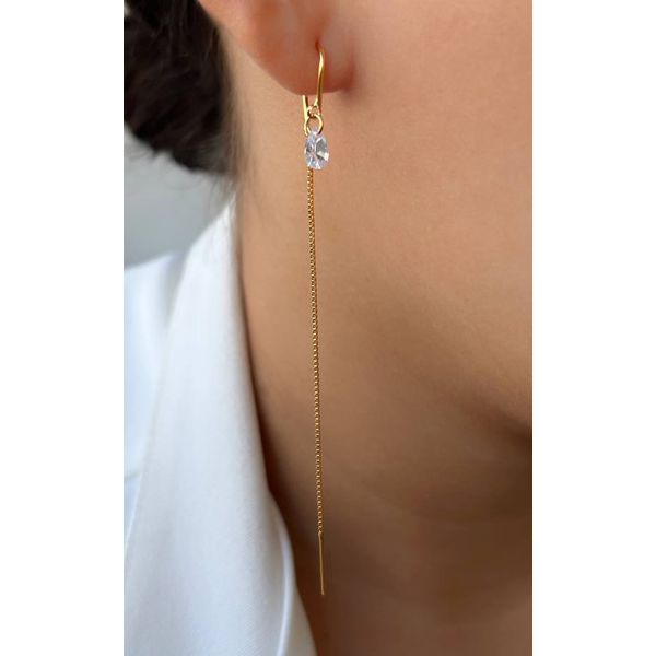 Brinco de linha com ponto de luz 