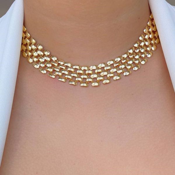 Choker malha relógio