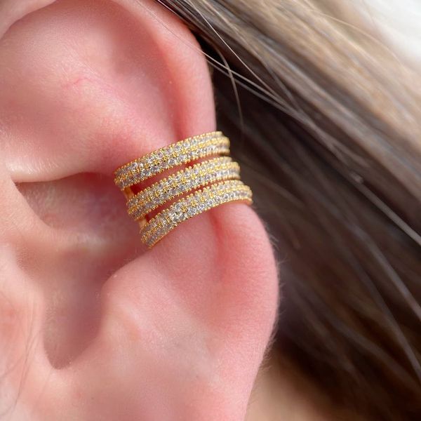Piercing fake 3 aros cravejados