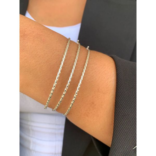 Bracelete Trançado Na Prata 925 