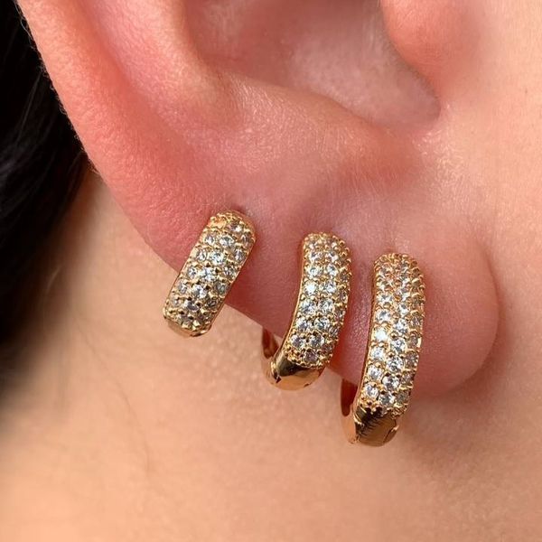 Trio De Argolinhas Cravejadas