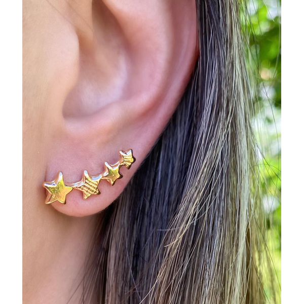 Brinco Ear Cuff De Estrelinhas