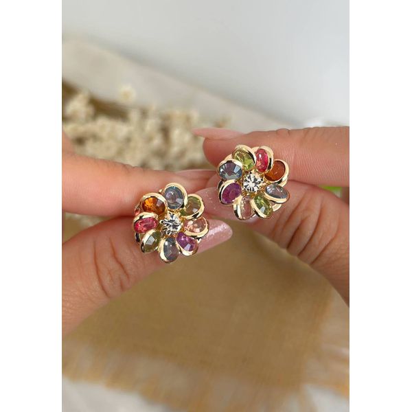 Brinco de Flor Colorida 