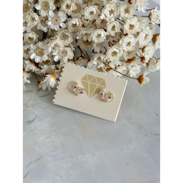 Brinco Antialérgico borboleta Tarraxa baby