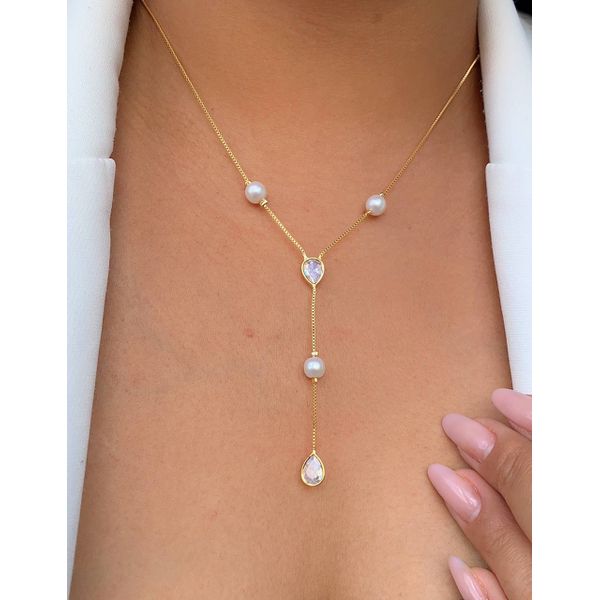 Conjunto Gravatinha pérola e gota
