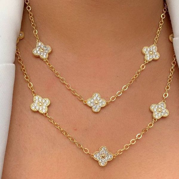 Chocker de trevo com zircônias (cada)