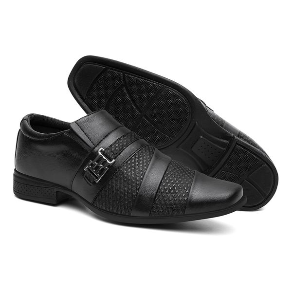 Sapato social masculino Preto tiras - cap1 - IDEN SHOES
