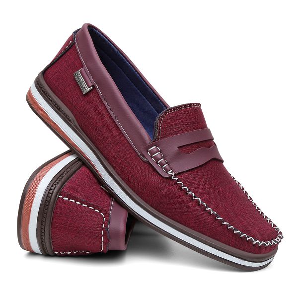 (LANÇAMENTO) Mocassim Oxford Masculino Bordô - OX-... - IDEN SHOES