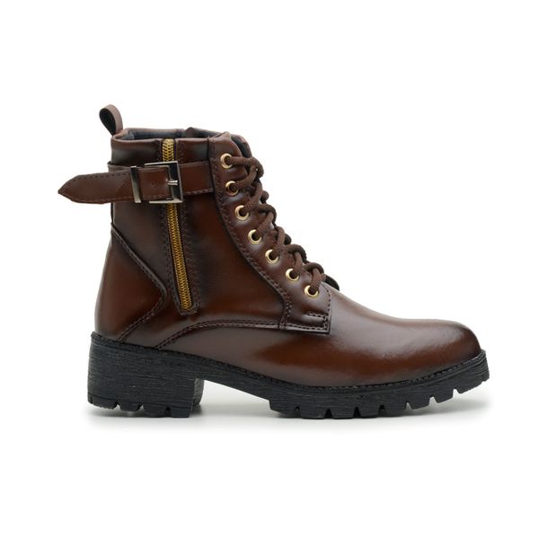 Coturno Bota Feminina Marrom IDEN SHOES