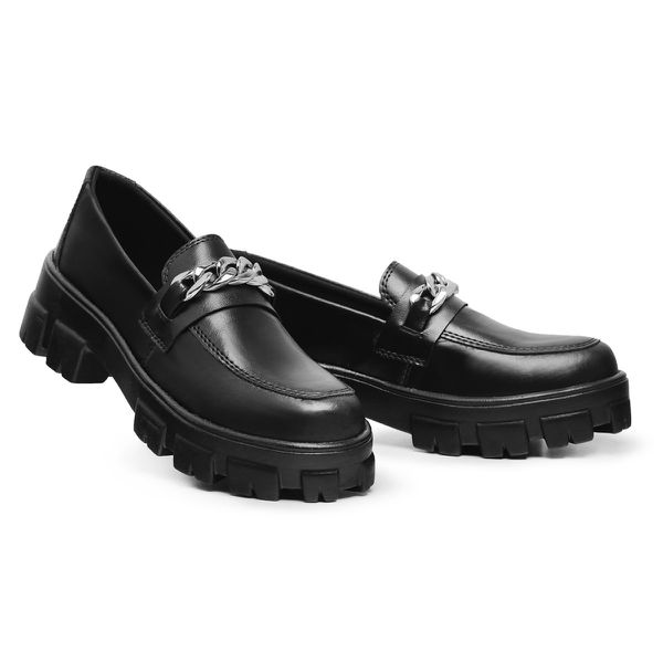 Mocassim Feminino Tratorado Oxford Preta IDEN SHOES