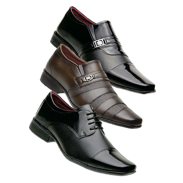 Kit 3 Pares De Sapato Social Masculino Em Verniz -... - IDEN SHOES