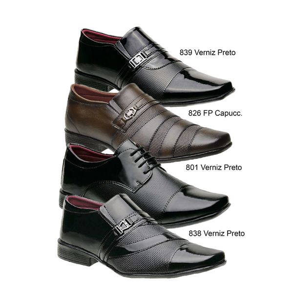 Kit 4 Pares De Sapato Social Masculino Em Verniz/S... - IDEN SHOES