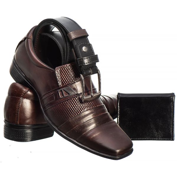 SAPATO SOCIAL EM COURO LEGÍTIMO + BRINDE CINTO E C... - IDEN SHOES