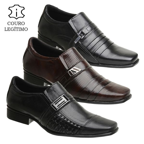 Kit 3 Pares De Sapato Social Masculino Em Couro Le... - IDEN SHOES