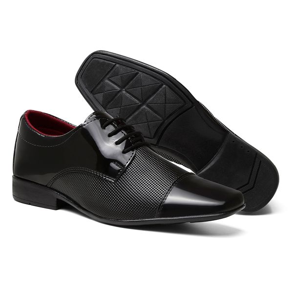 Sapato Social Masculino Em Verniz Com Cadarço - 80... - IDEN SHOES