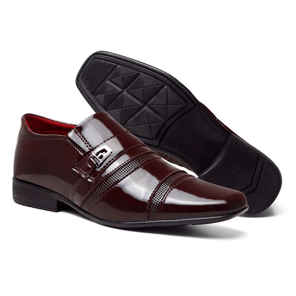 Sapato Social Masculino Em Verniz Marrom - 803vc - IDEN SHOES