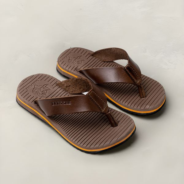 Chinelo Infantil Toledo em Couro Mel Cal ados Laroche